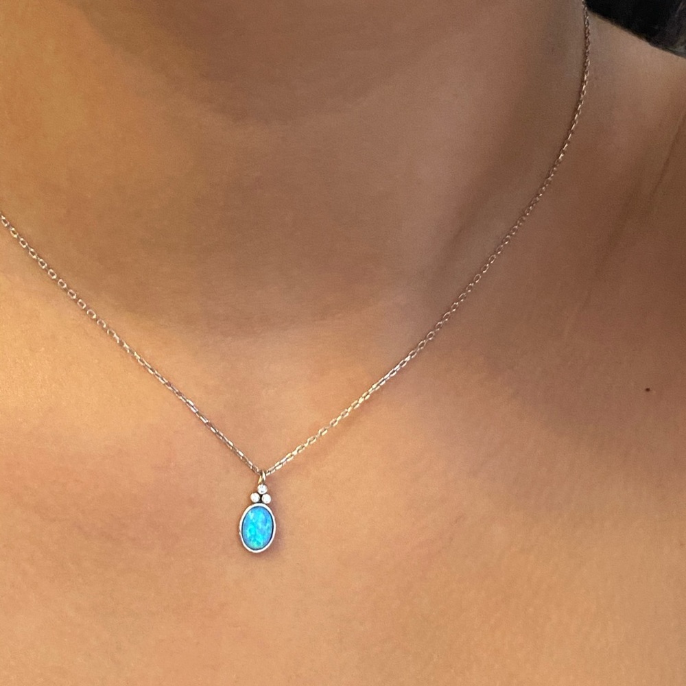 Opal Stone Drop pendant Necklace and earrings set